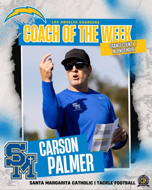 Palmer Named Chargers Coach of the Week